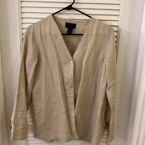 Bundle for $7: RACHEL Rachel Roy beige linen button-front tunic (s)